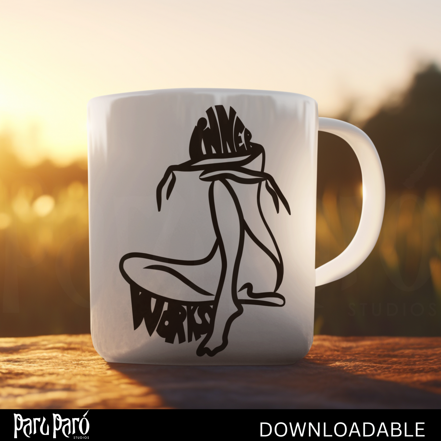 White Ethereal Yoga Woman PNG Sublimation Digital Wall Art