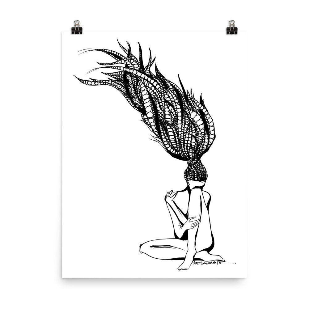 Female Sitting Post Yoga Framed Poster Wall Art