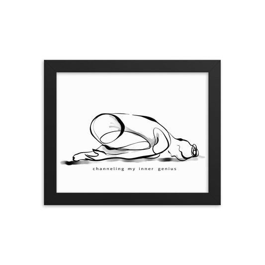 Channeling My Inner Genius Yoga Framed Poster Wall Art