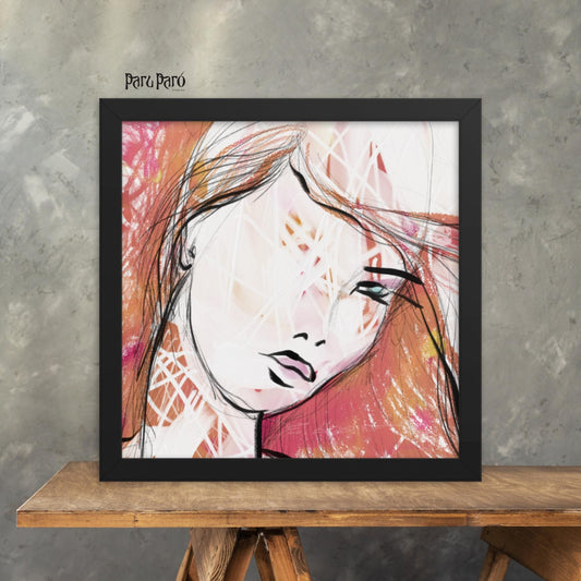 Eurasian Beauty Abstract Framed Poster Wall Art