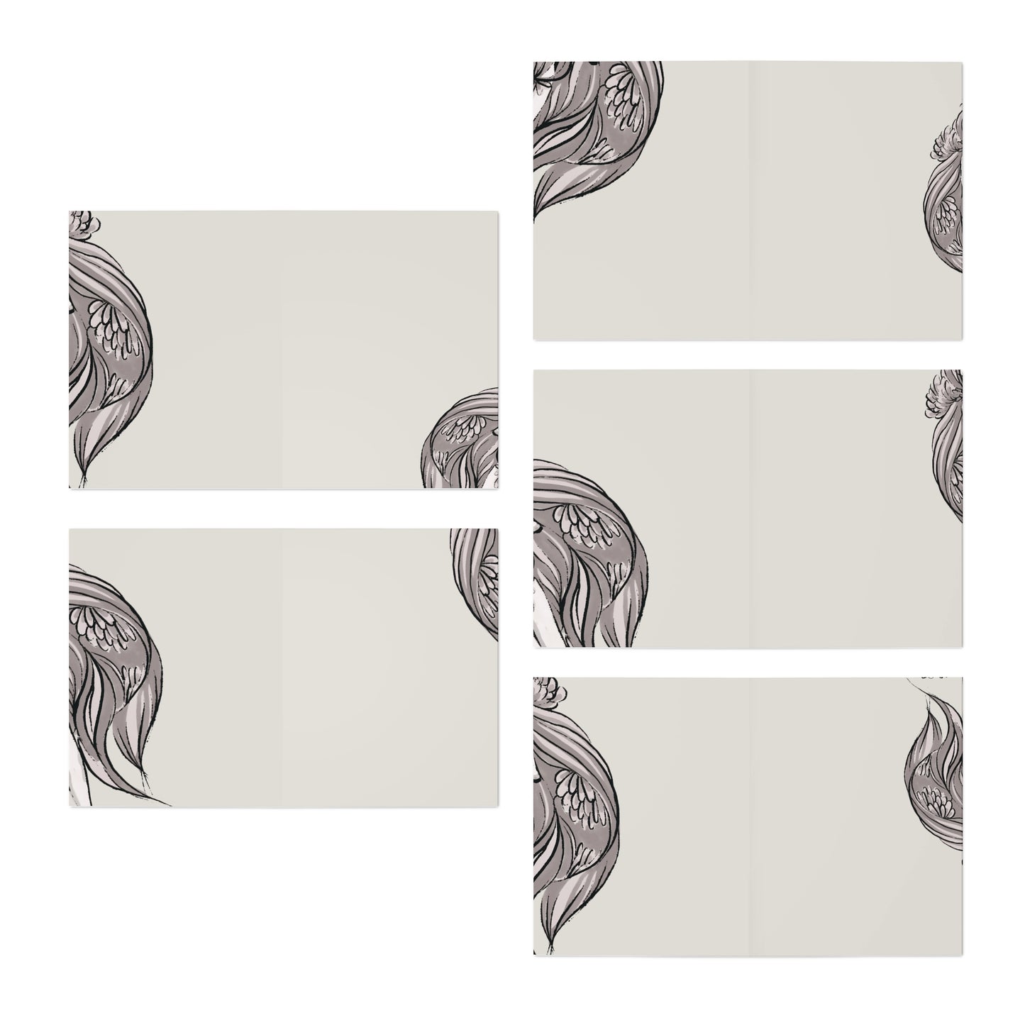 Yoga Tree Pose Greeting Cards (5-Pack) — 'Abhyasa' Sanskrit Design