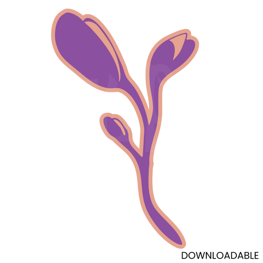 Purple Floral Vector Art SVG | Minimalist Digital Clipart