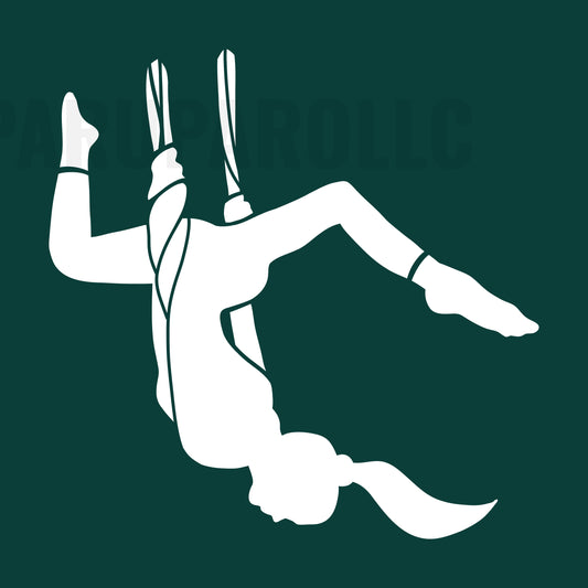 Aerial Silks Acrobat Silhouette SVG Stencil – Digital Cut File