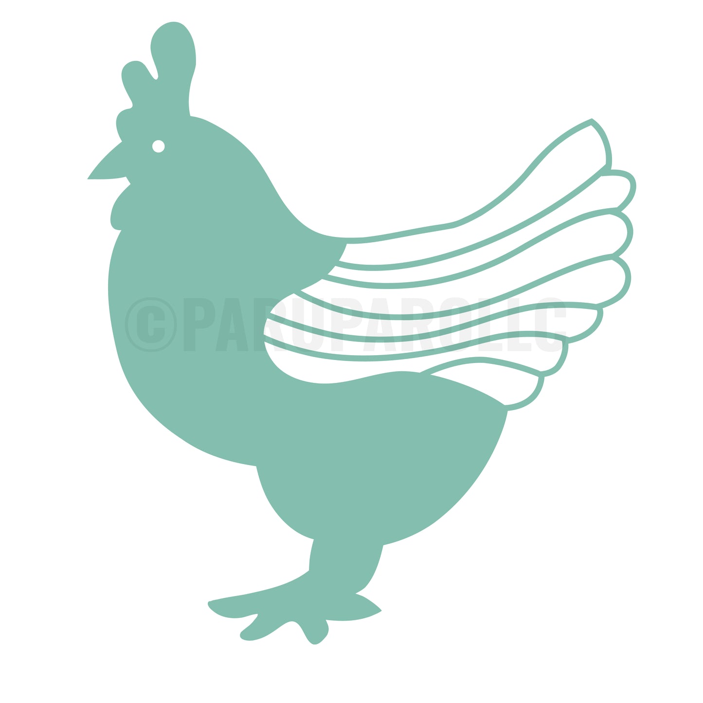 Farmyard Rooster Mask Stencil – Layered Digital SVG for Cutting & Laser