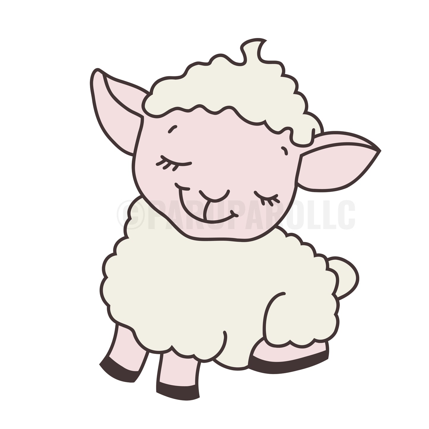 Pastel Baby Lamb SVG Stencil – Digital Cut File for Kids Crafts & Nursery Decor