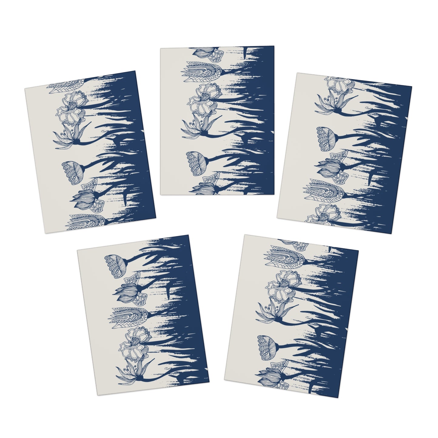 Floral Zentangle Doodle Greeting Cards (5-Pack)