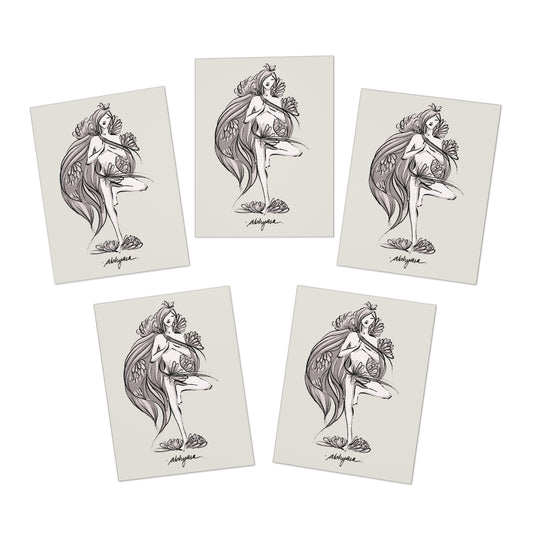 Yoga Tree Pose Greeting Cards (5-Pack) — 'Abhyasa' Sanskrit Design