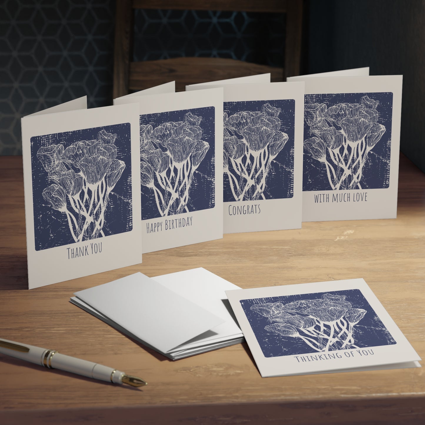 Tulip Drawing Greeting Cards (5-Pack)