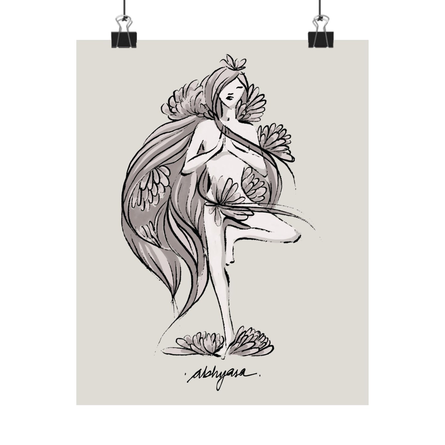 Yoga Tree Pose Matte Poster - Abhyasa Sanskrit Wall Art