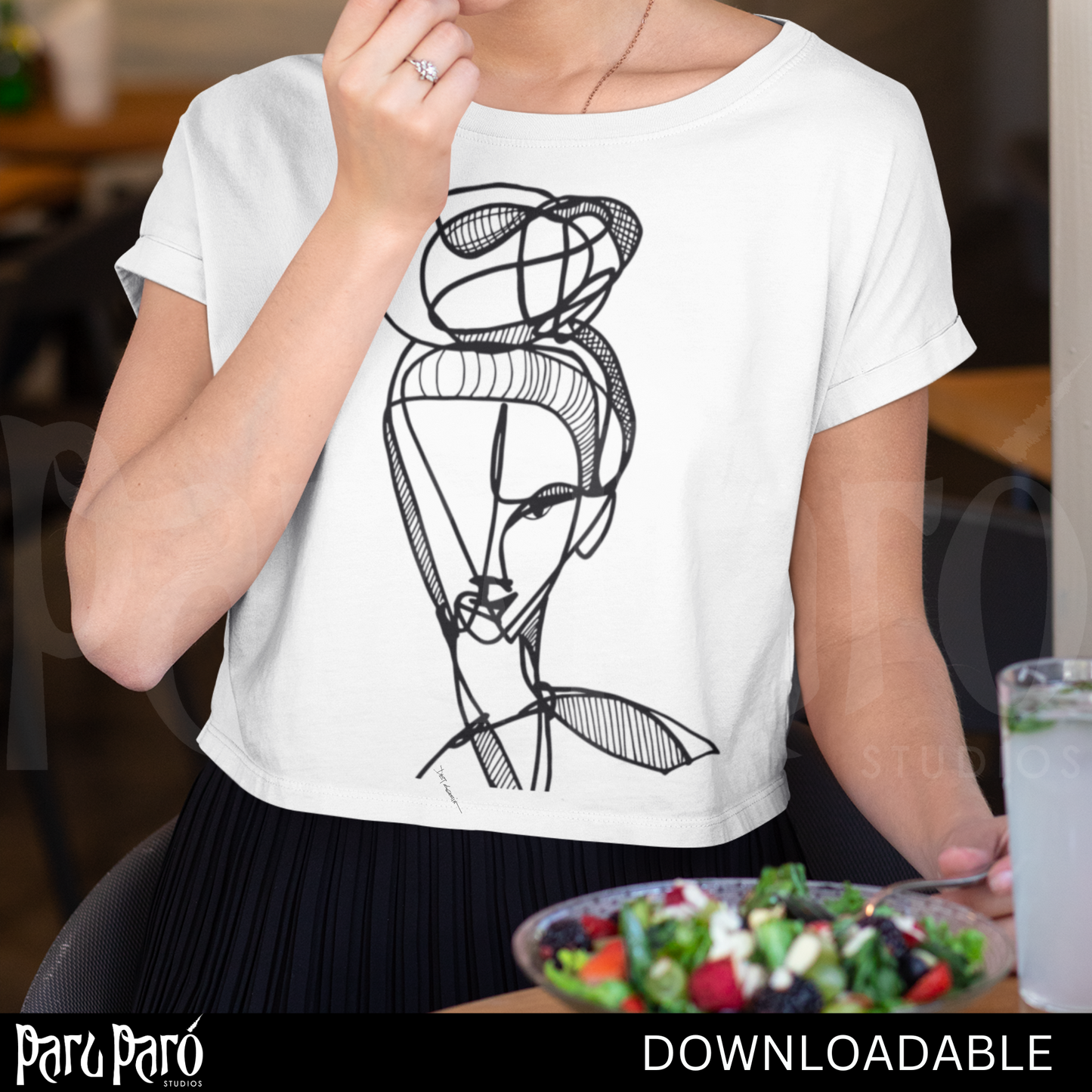 Abstract Woman Face One Line PNG Sublimation Digital Wall Art