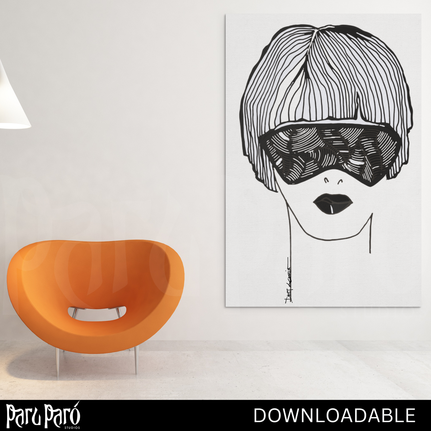 Abstract Woman Sunglasses PNG Sublimation Digital Wall Art