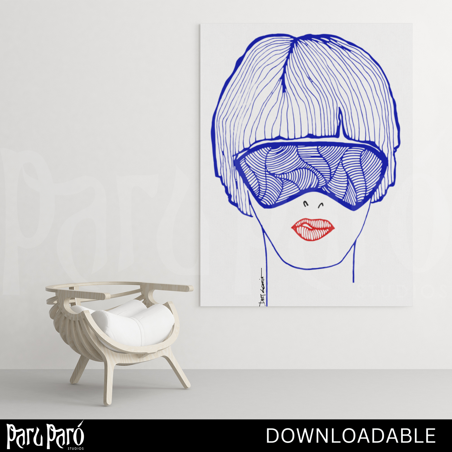 Abstract Woman Sunglasses PNG Sublimation Digital Wall Art