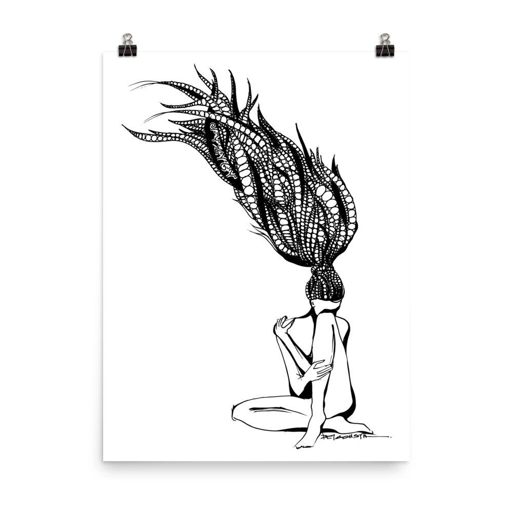 Female Sitting Post Yoga Framed Poster Wall Art