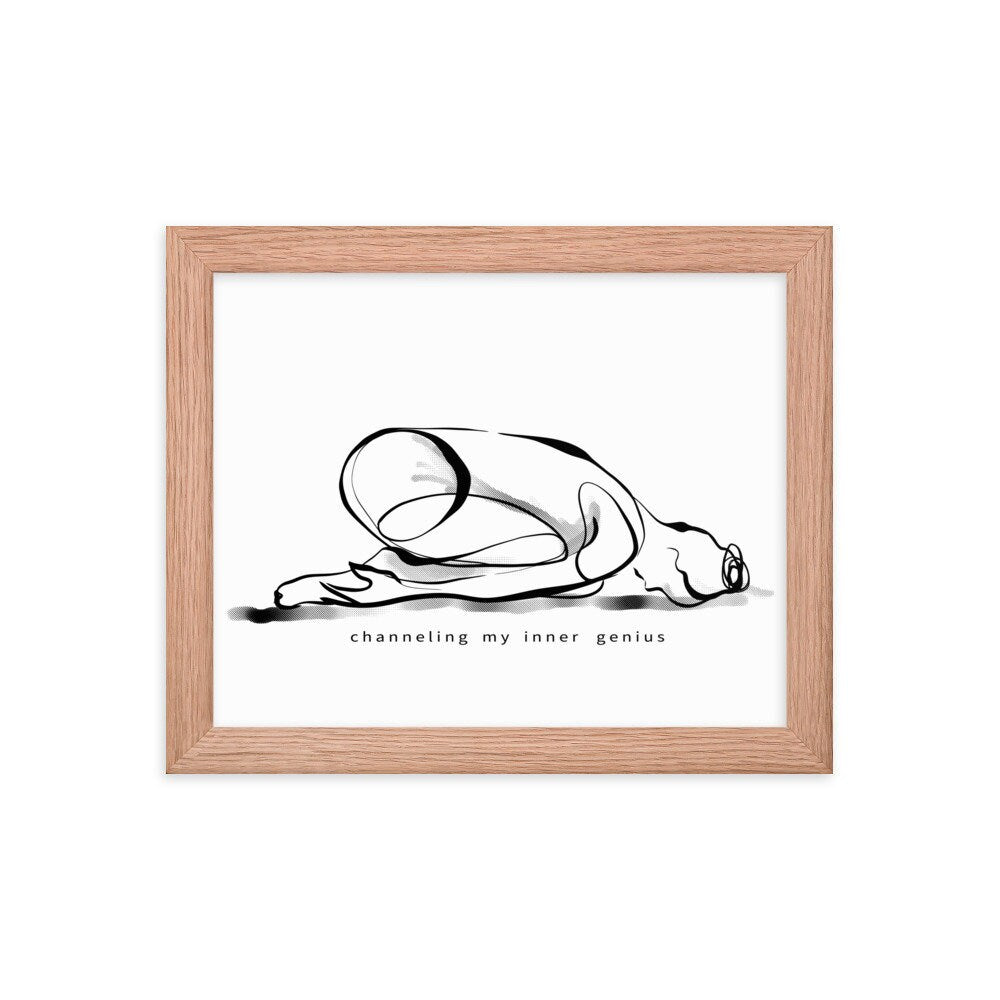 Channeling My Inner Genius Yoga Framed Poster Wall Art