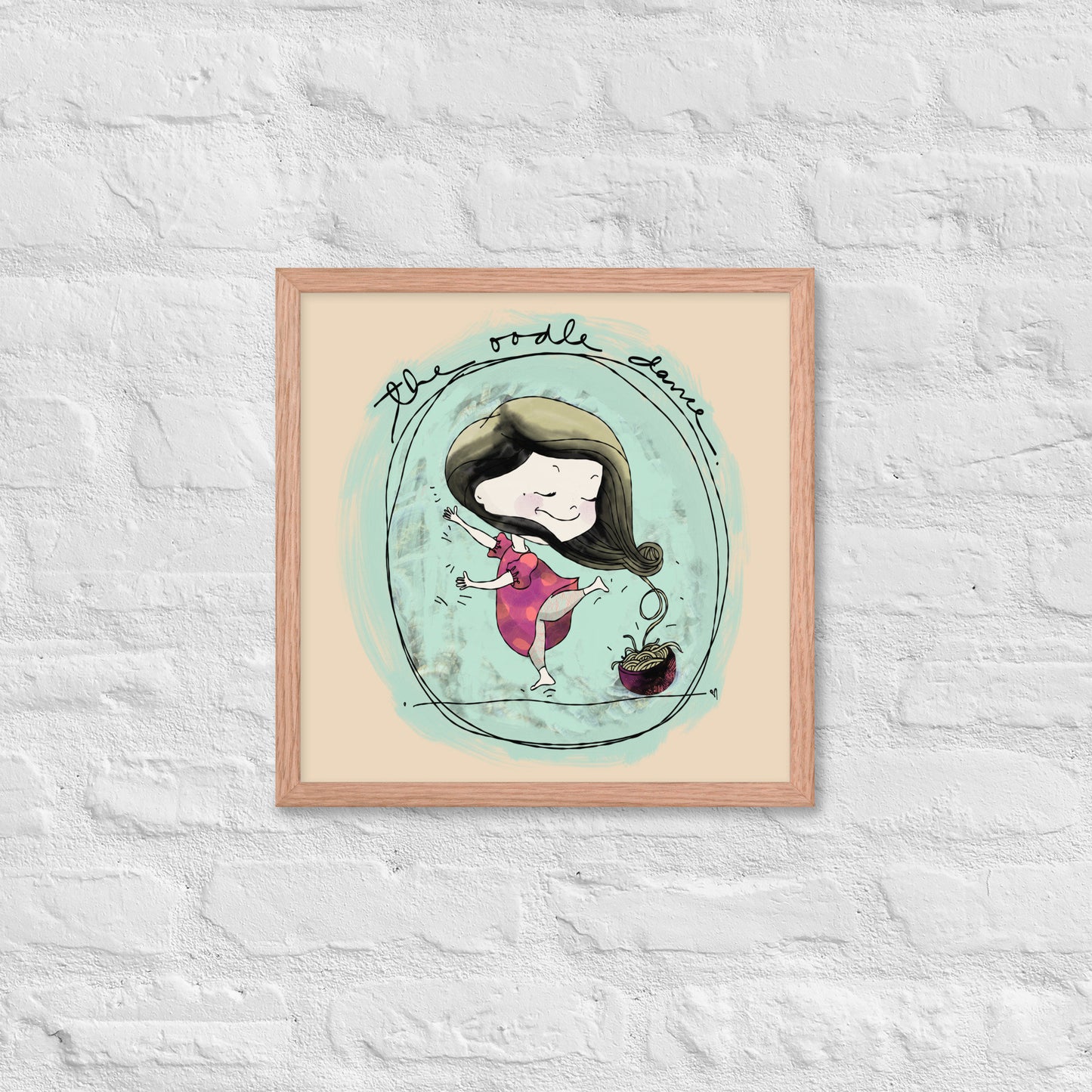 Happy Playful Child Dancing Framed Poster Wall Art