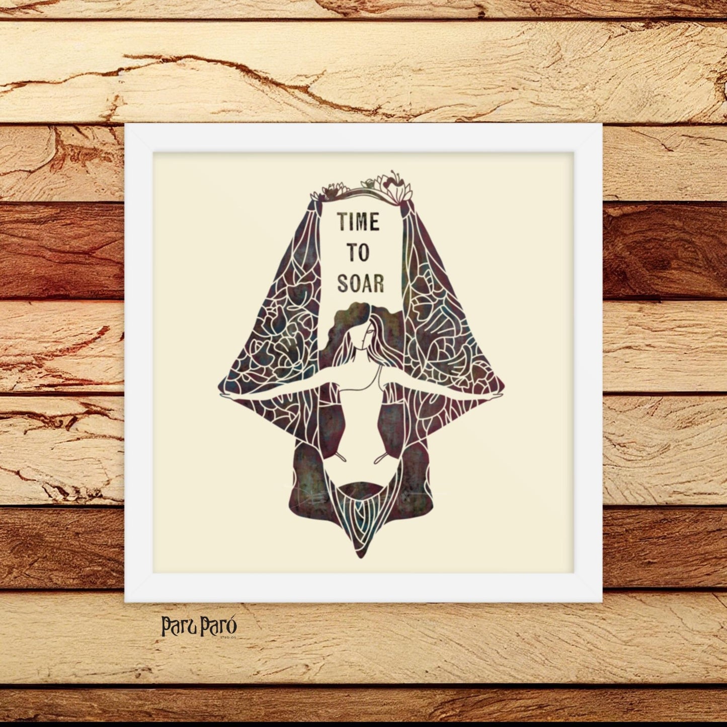 Time to Soar Aerial Yoga Framed Poster Wall Art