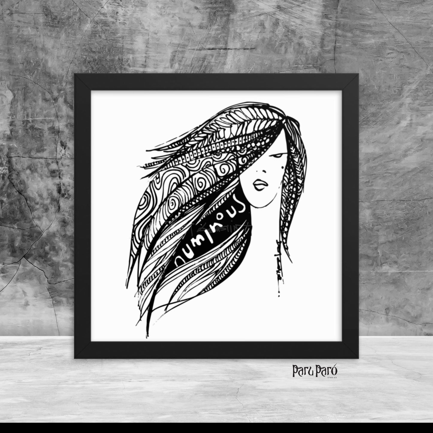 Numinous Fashion Woman Face Framed Poster Wall Art