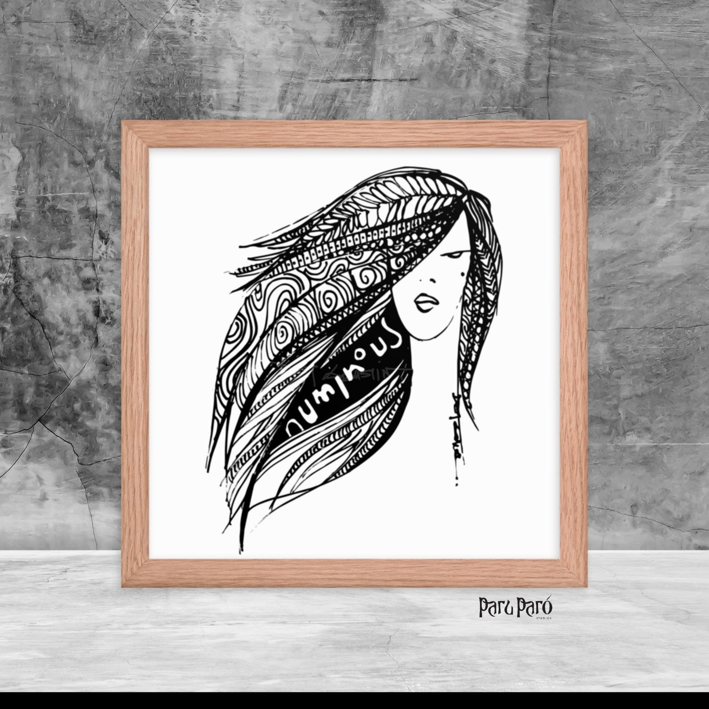 Numinous Fashion Woman Face Framed Poster Wall Art