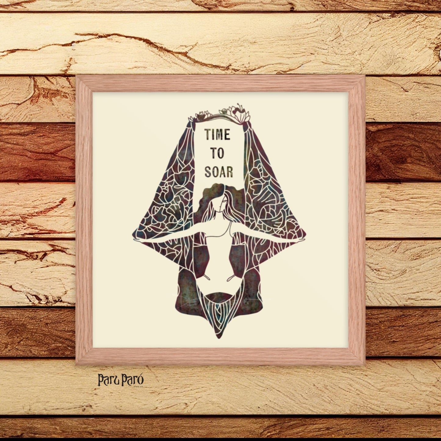 Time to Soar Aerial Yoga Framed Poster Wall Art