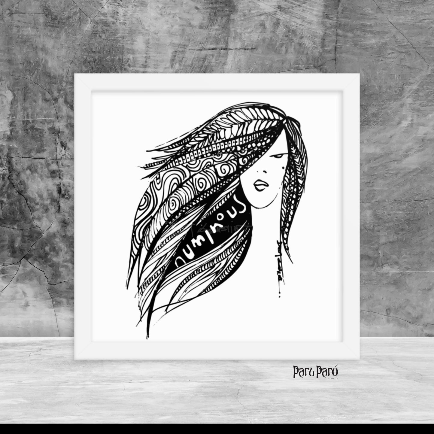 Numinous Fashion Woman Face Framed Poster Wall Art