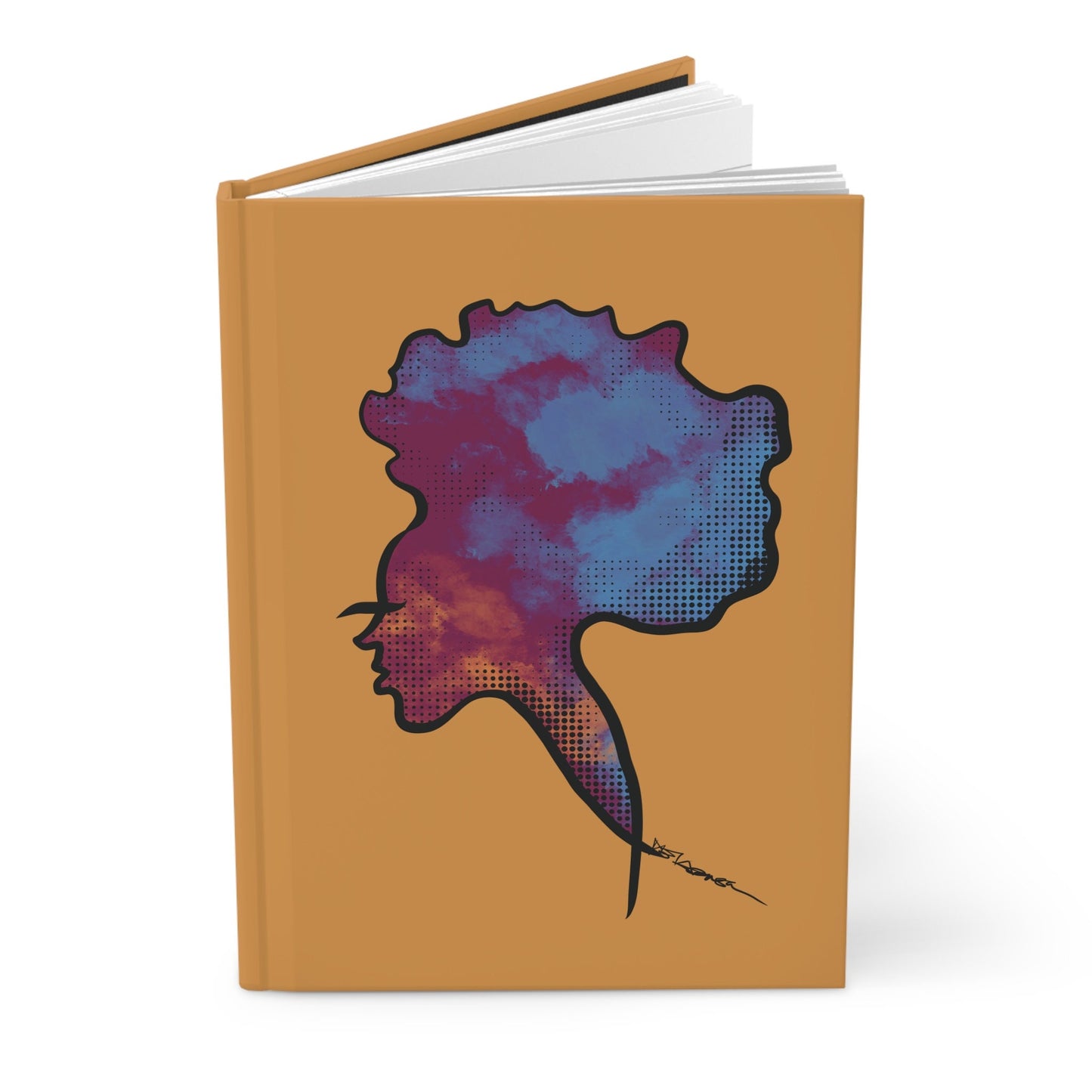 African Woman Profile Matte Hardcover Journal Gift