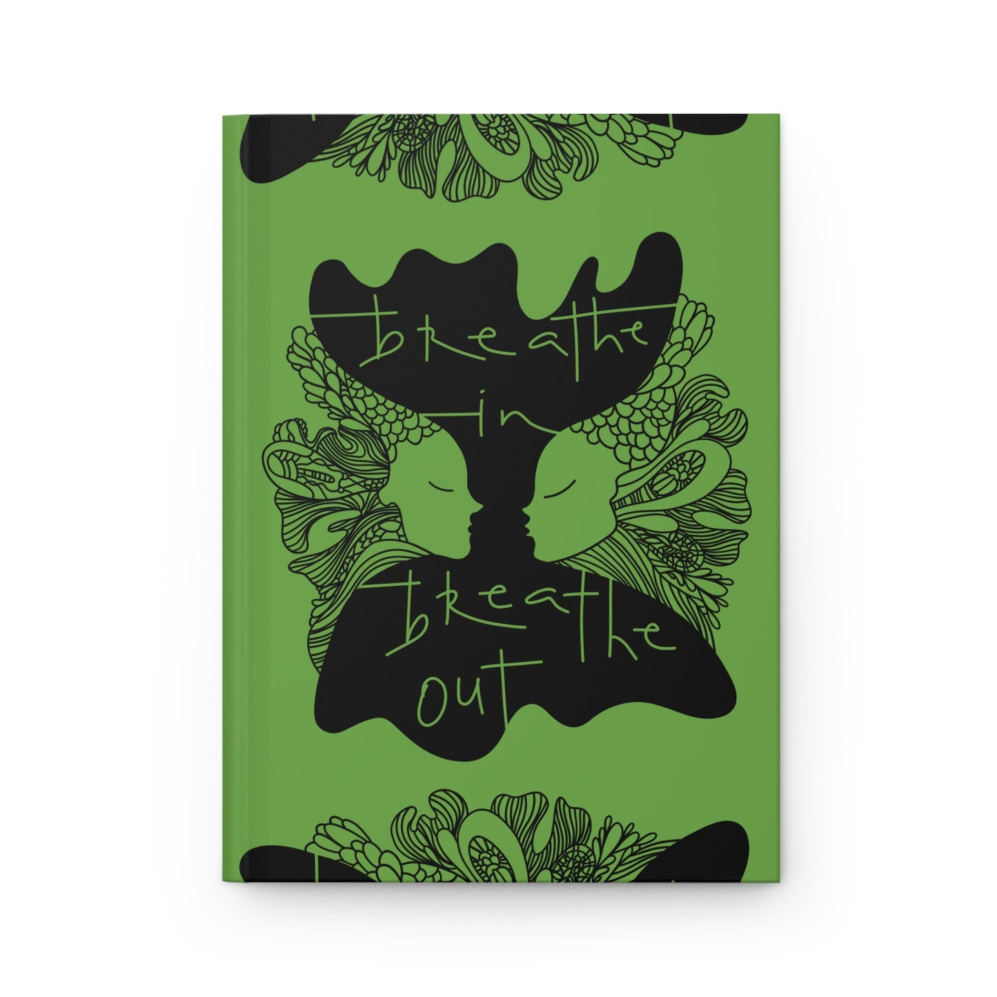 Zentangle Mirrored Woman Matte Hardcover Yoga Journal