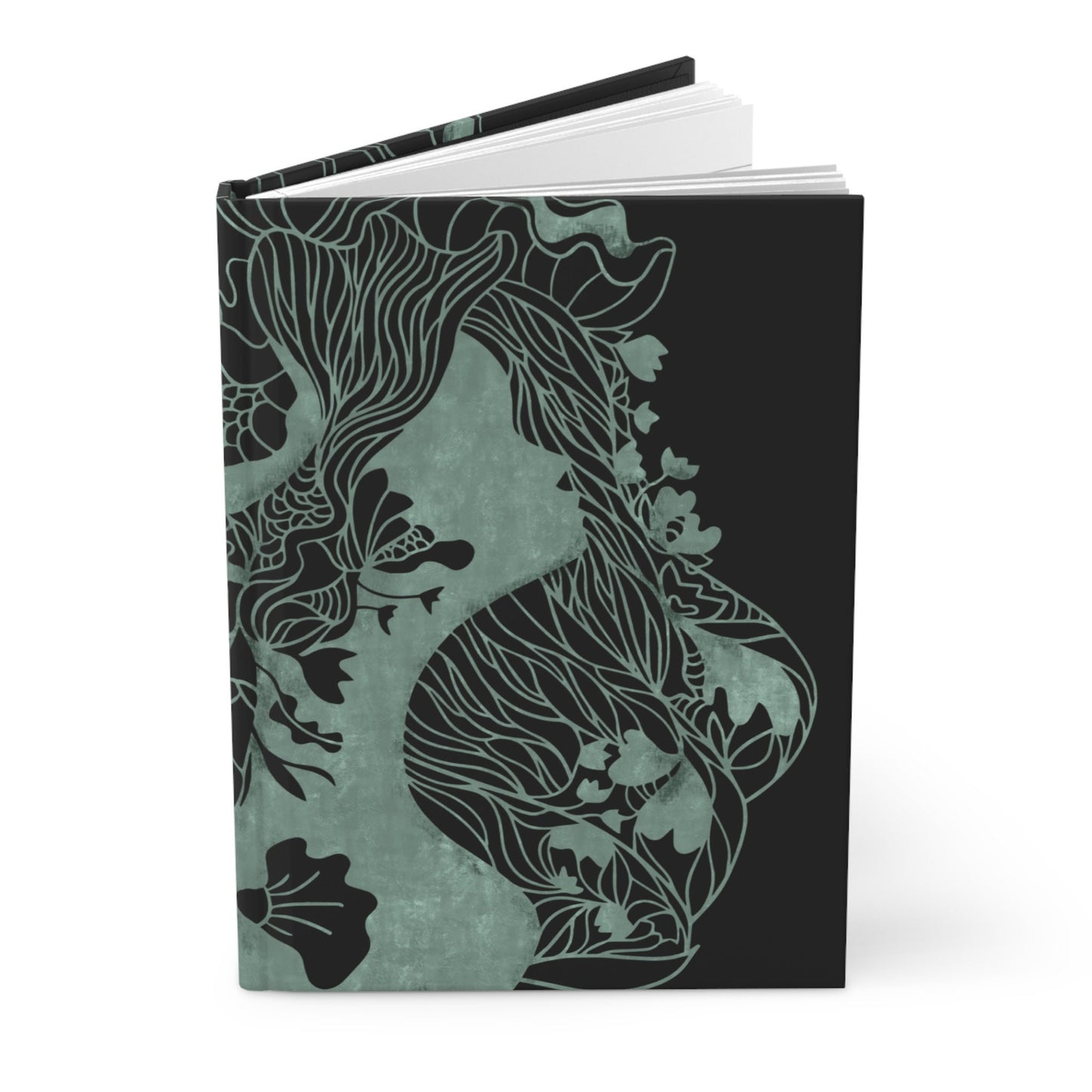 Zentangle Mirror Women Profile Matte Hardcover Meditation Journal