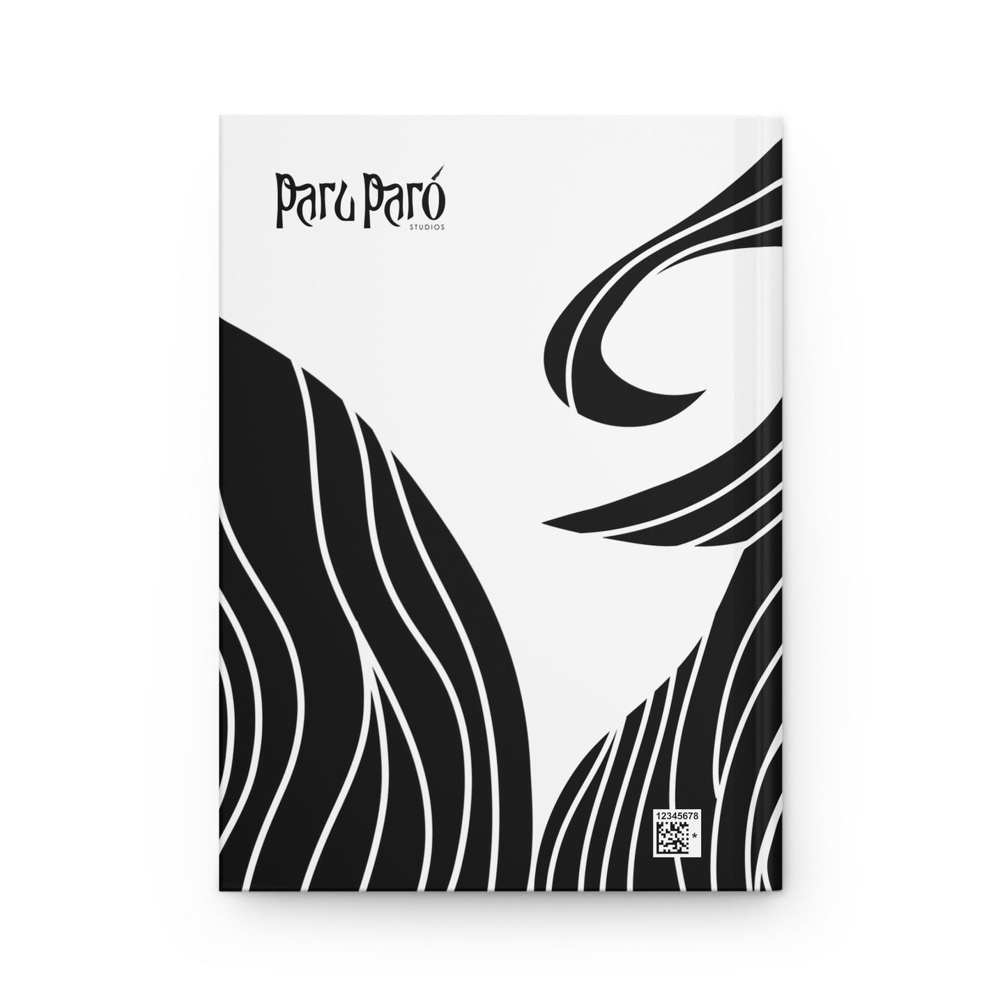 Black and White Woman Graphic Illustration Matte Hardcover Journal