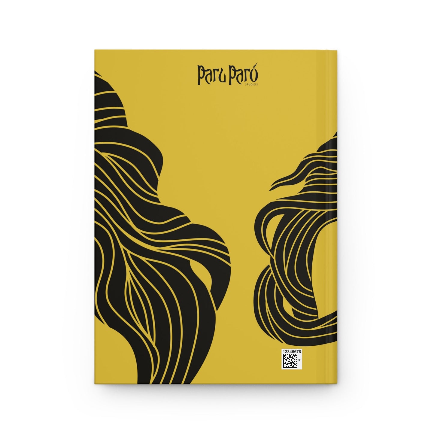 Female Graphic Illustration Yellow Matte Hardcover Meditative Journal