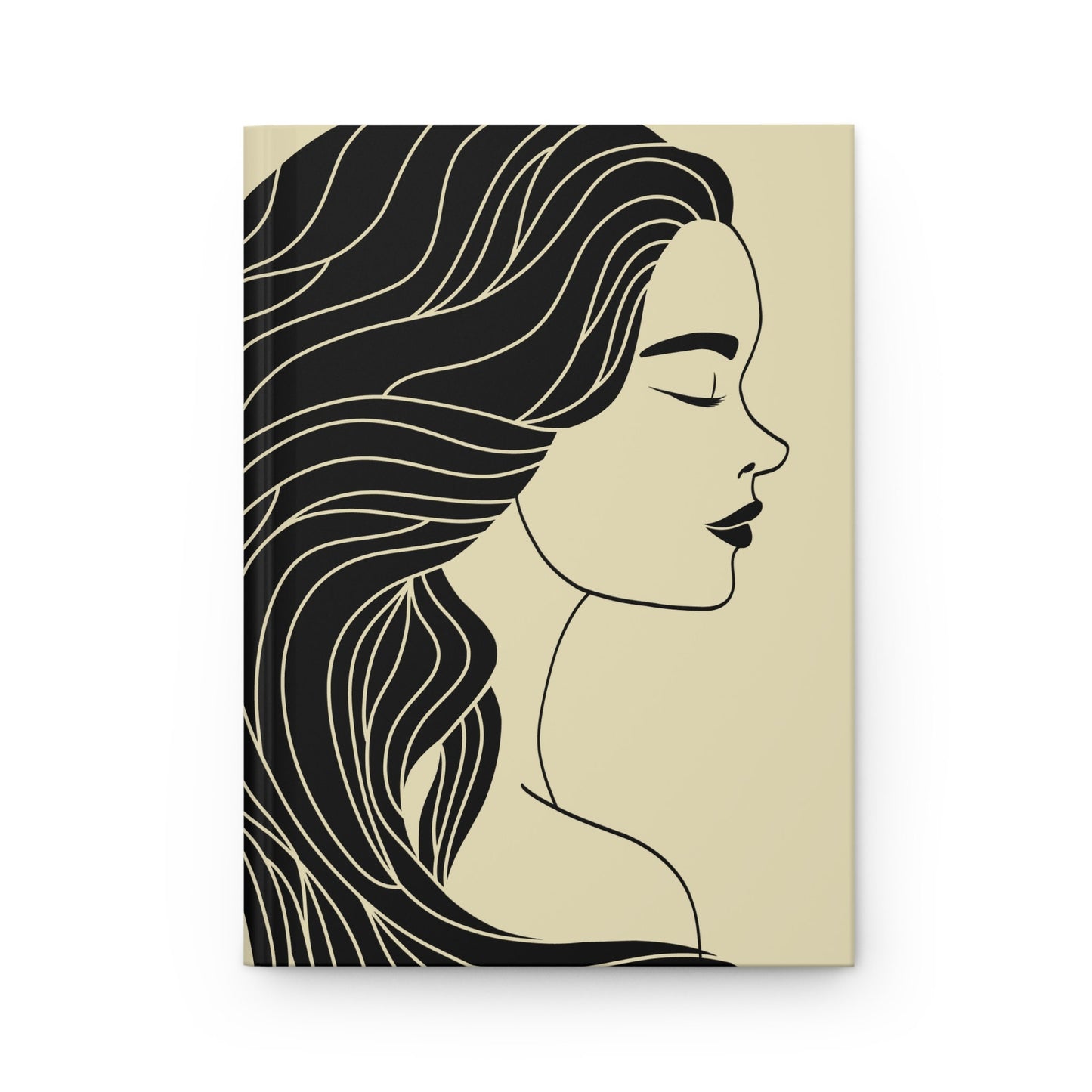 Woman Graphic Illustration Matte Hardcover Meditative Yoga Journal