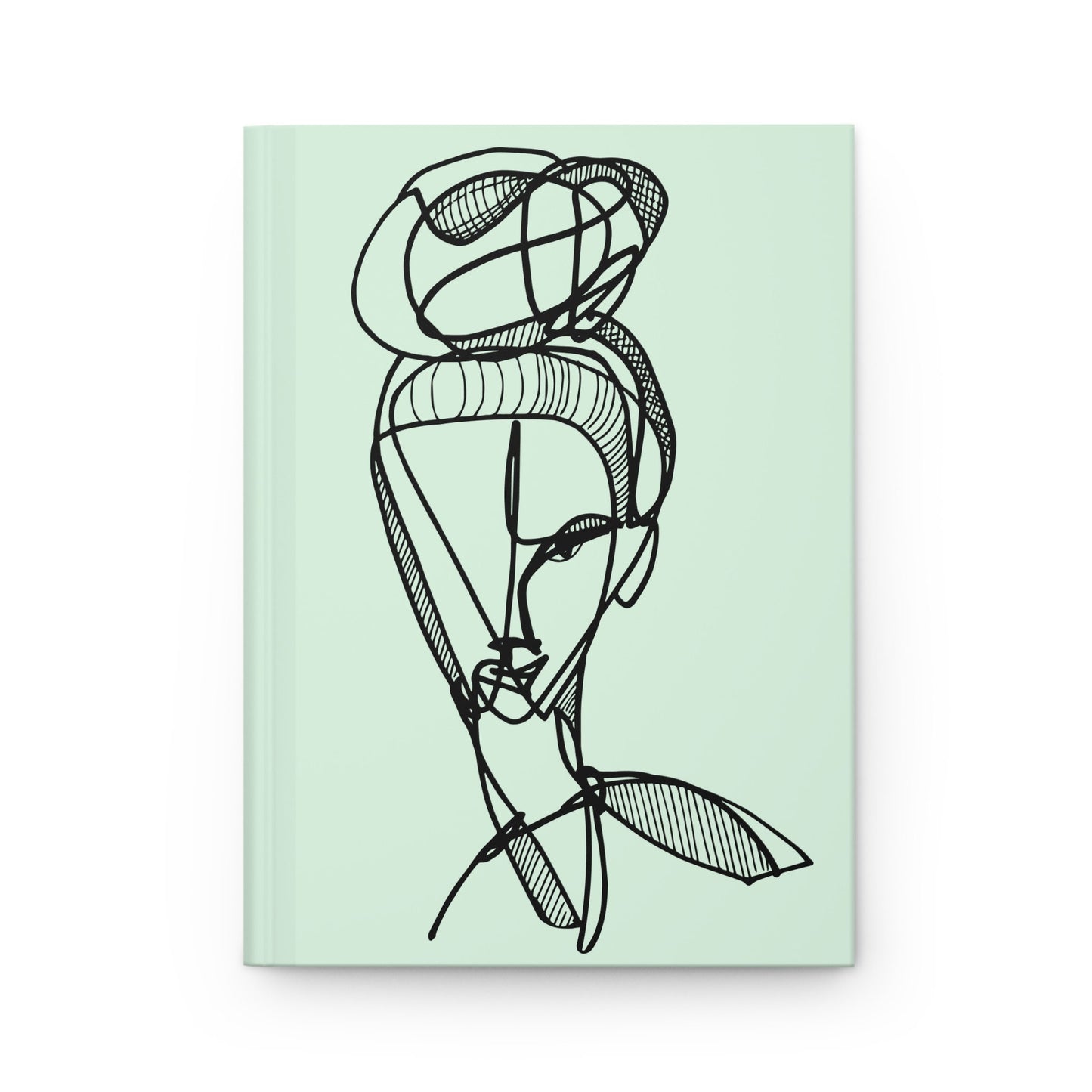 Line Woman Illustration Matte Hardcover Meditative Journal