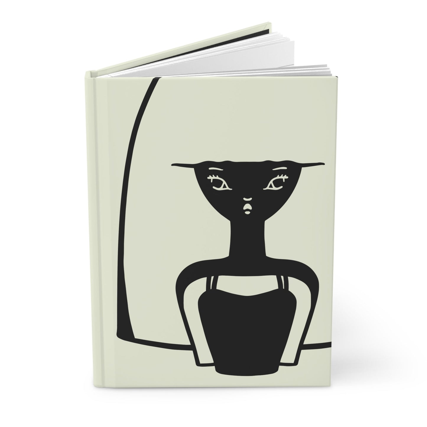 Black and White Graphic Illustration Matte Hardcover Meditative Journal