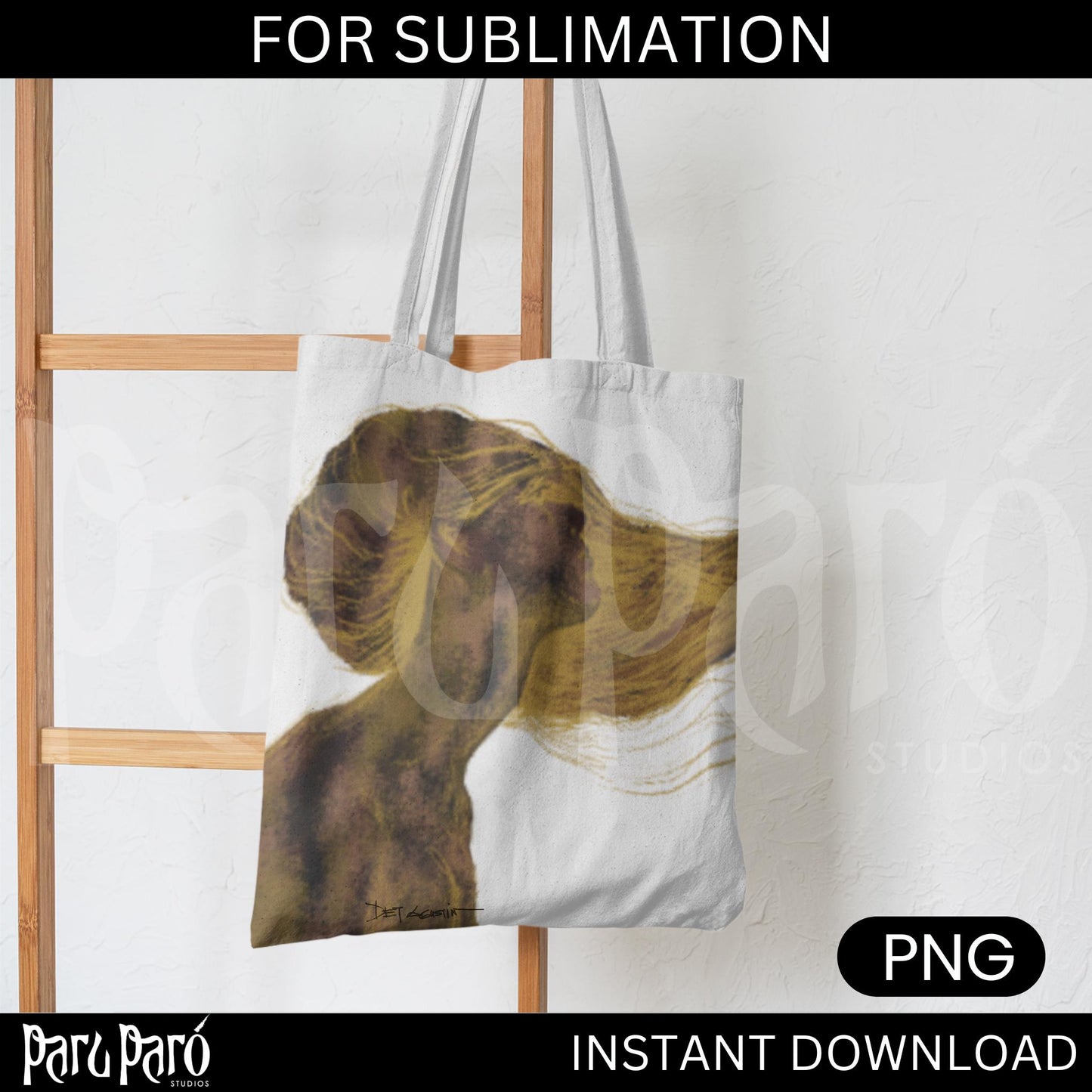 Sensual Abstract Blonde Woman Portrait PNG Sublimation Digital Wall Art