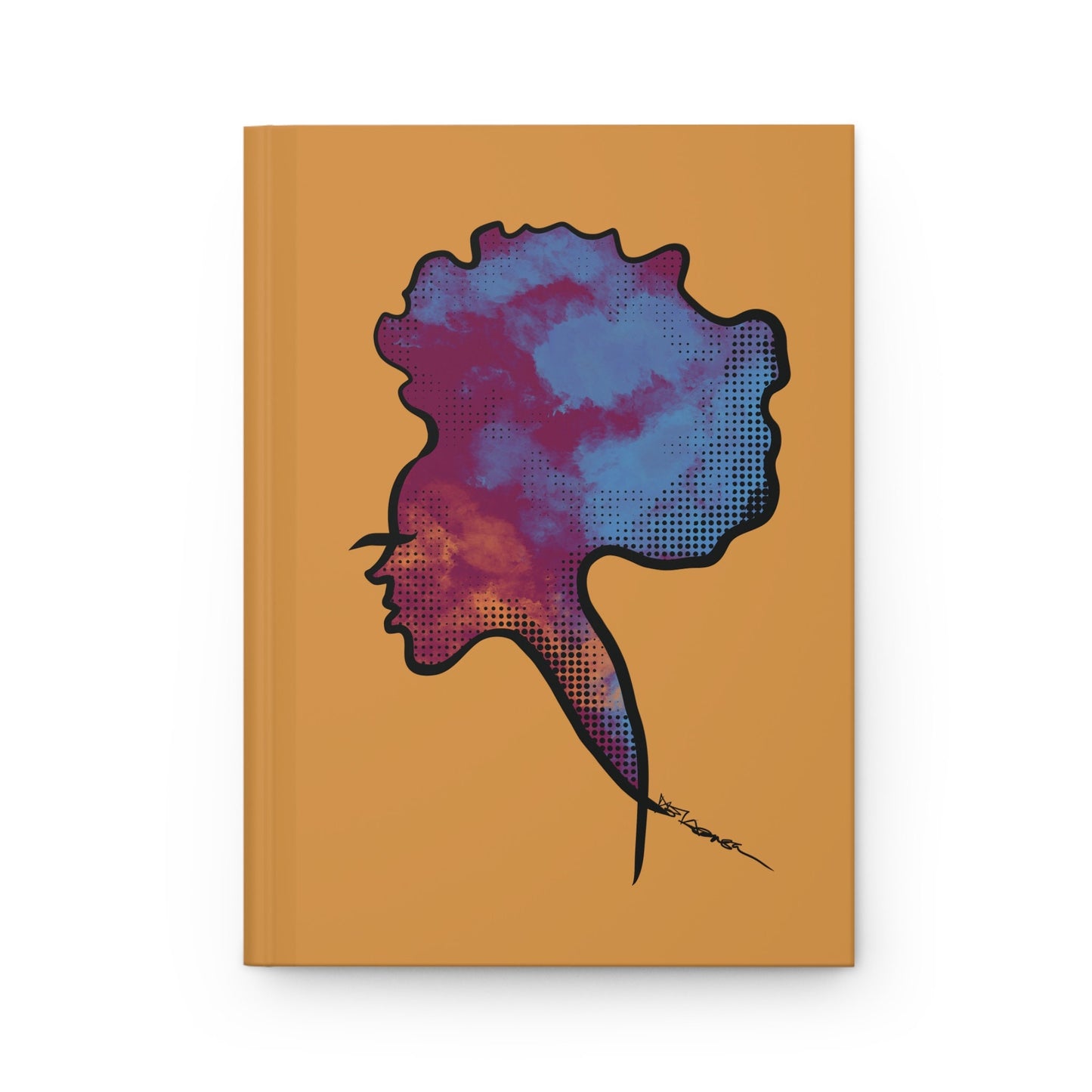 African Woman Profile Matte Hardcover Journal Gift