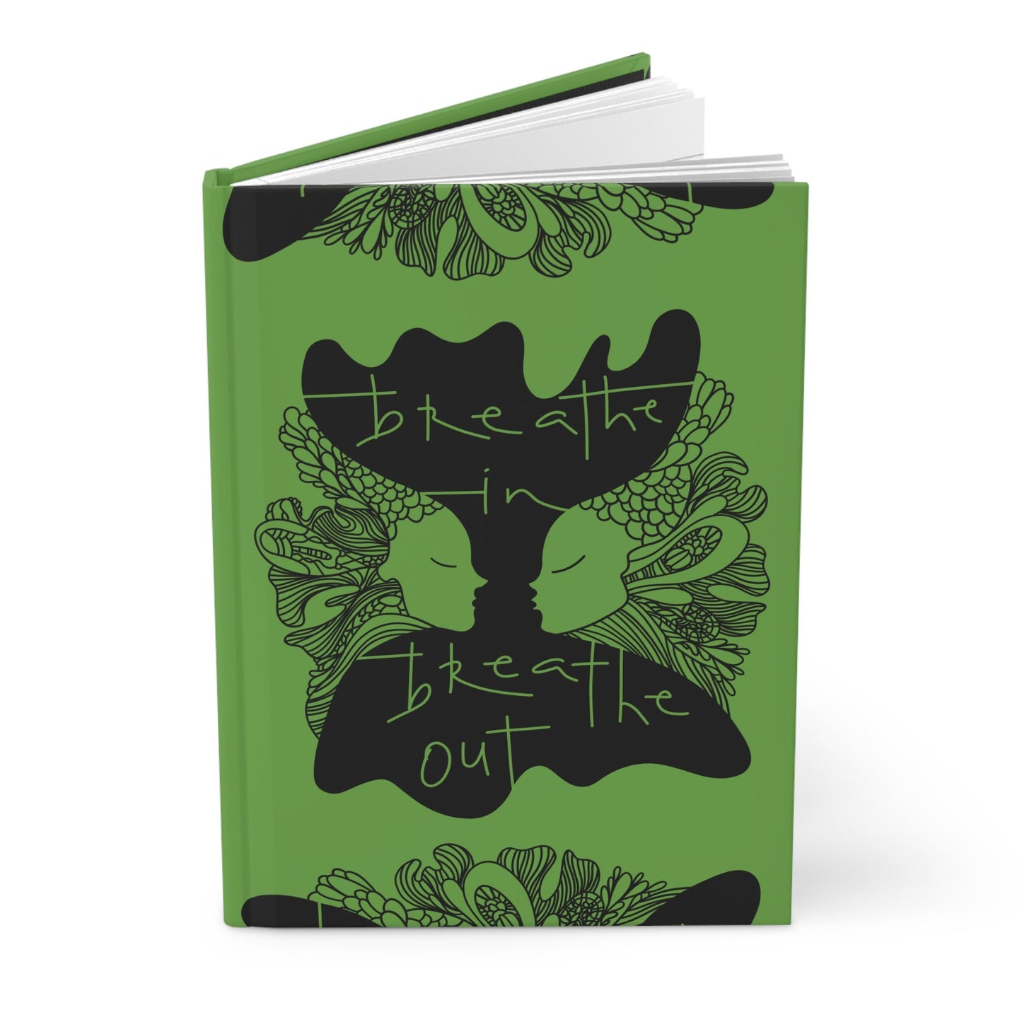 Zentangle Mirrored Woman Matte Hardcover Yoga Journal