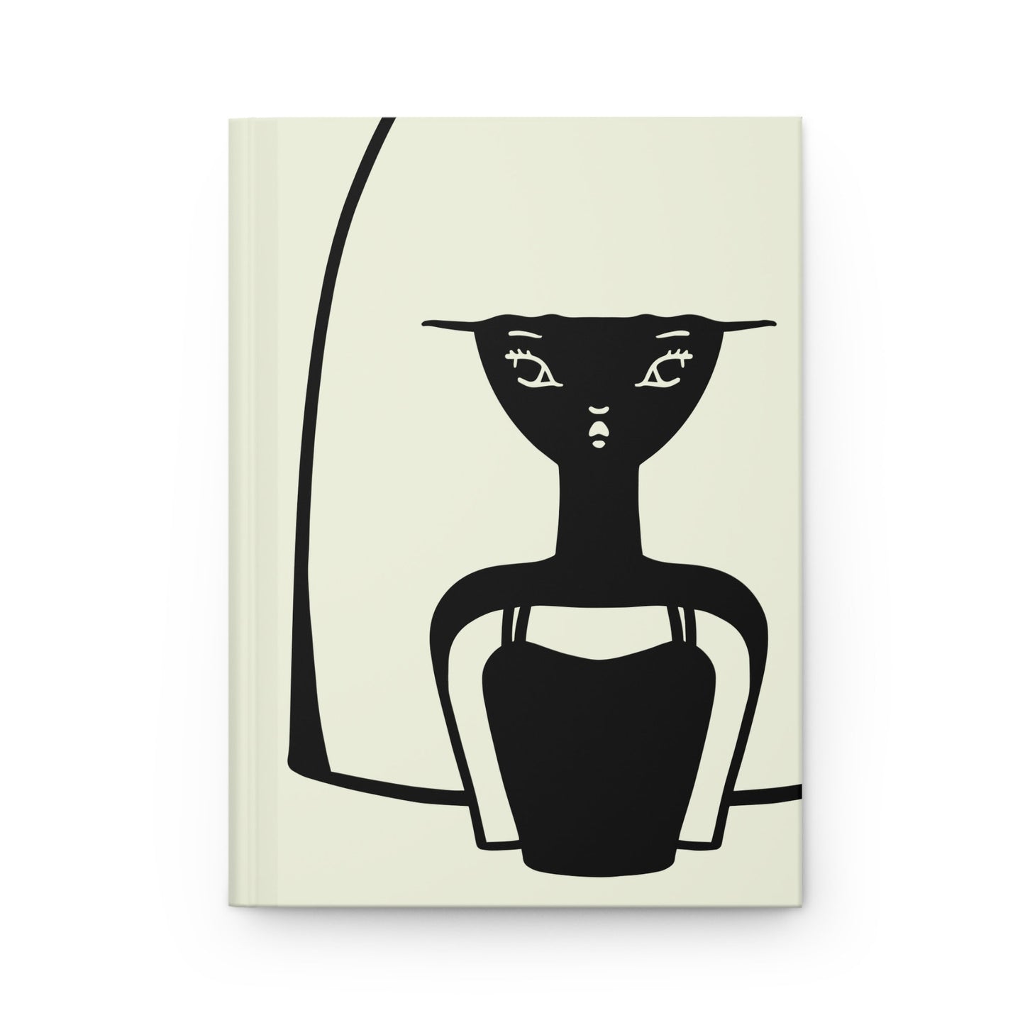 Black and White Graphic Illustration Matte Hardcover Meditative Journal