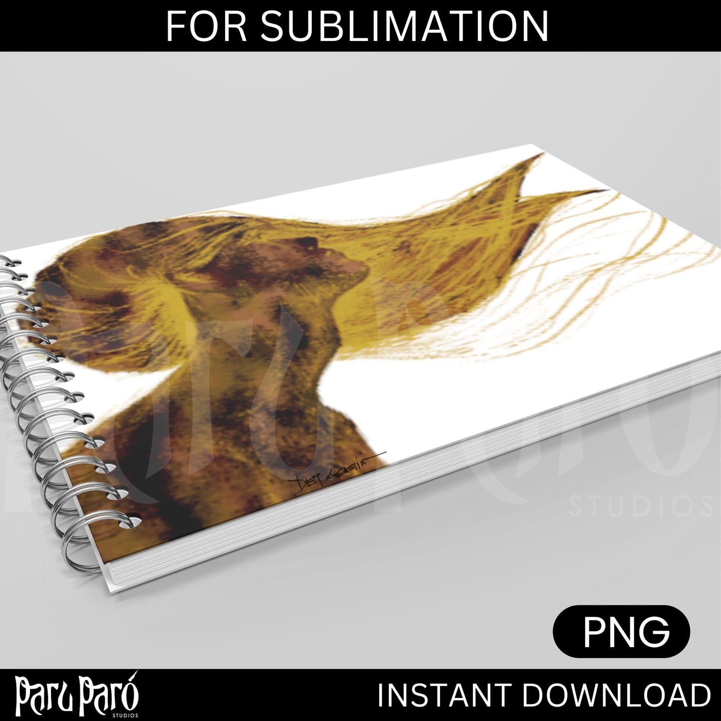 Sensual Abstract Blonde Woman Portrait PNG Sublimation Digital Wall Art